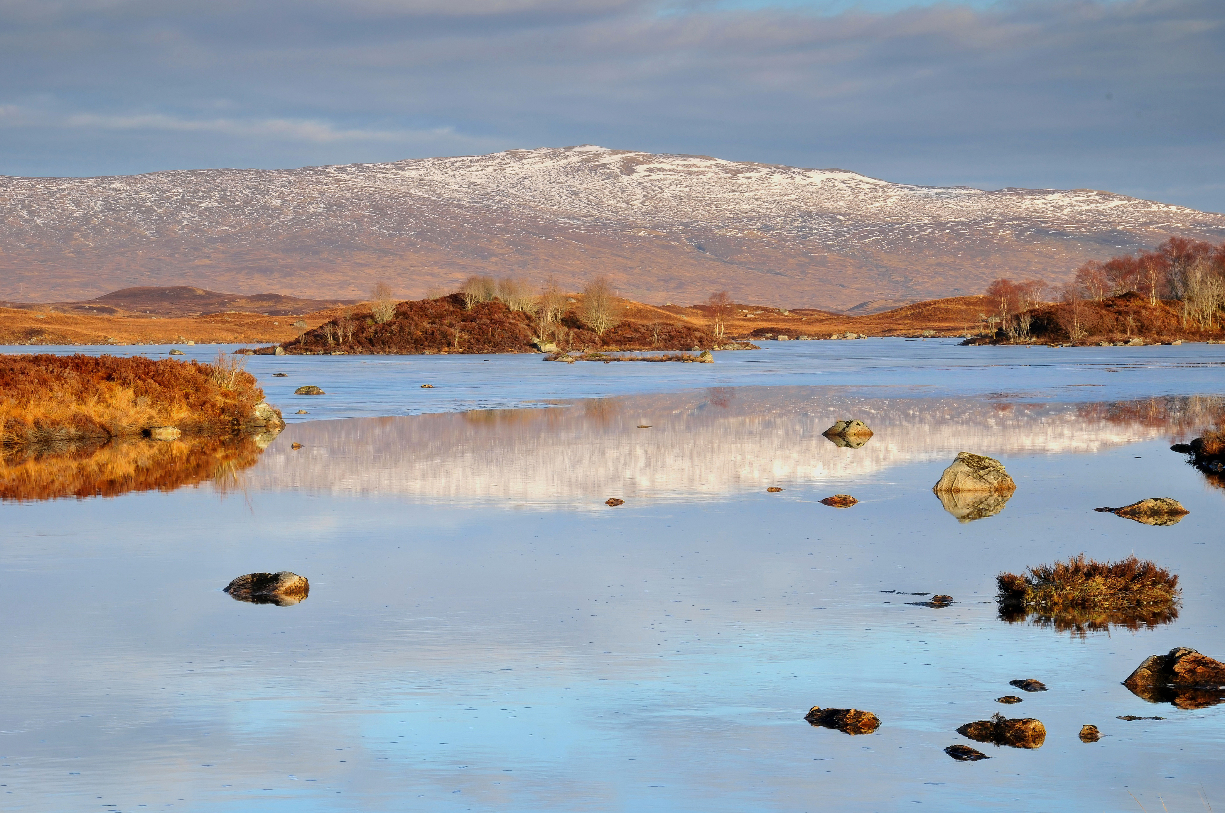 Reflections across Rannoch Moor landscape